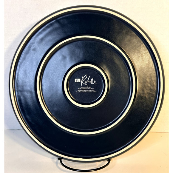 RARE La Rochelle L2R15 Solid Blue White Trim Coupe Style Dinner Plate 10.5" HTF - Picture 5 of 6